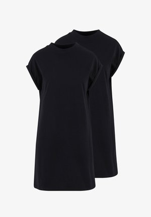 Urban Classics, LADIES EXTENDED SHOULDER DRESS 2-PACK - Robe t-shirt - black black