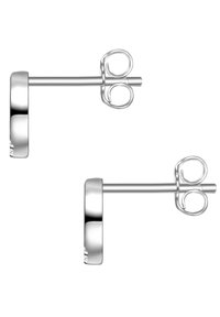 Sidabro smeigtukai su lygiu, apvaliu dizainu. Turi blizgantį paviršių ir saugią drugelio užsegimą. Įtrauktas subtilus akcento detalė.