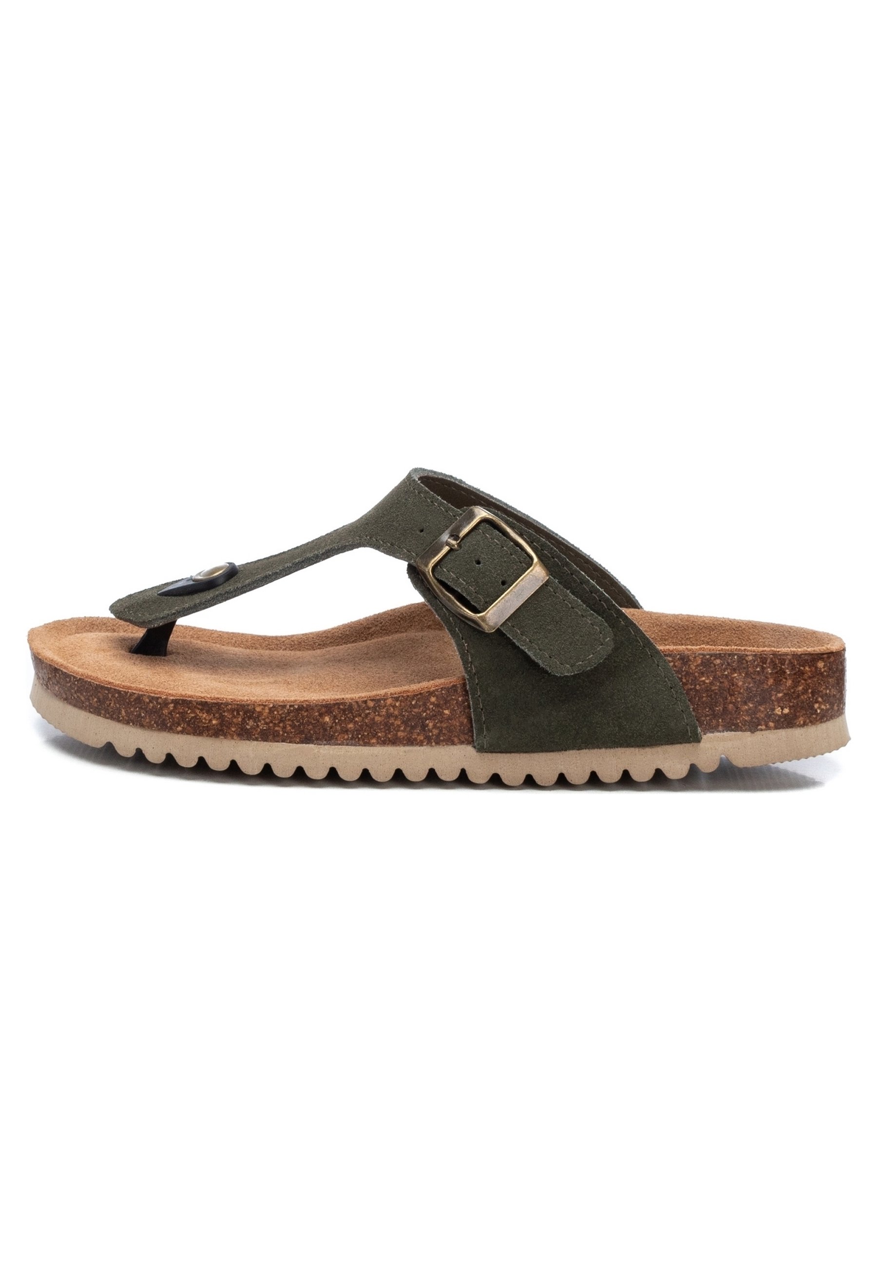 XTI Chanclas de baño - kakhi/verde - Zalando.es
