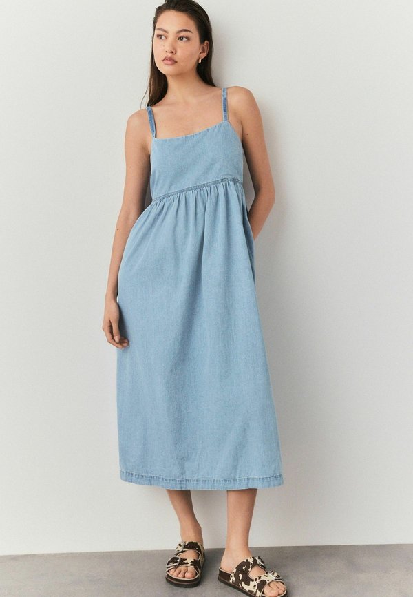 TALL FIT STRAPPY MIDI - Jeanskleid