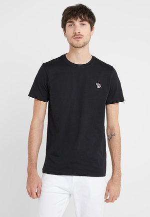 SLIM FIT ZEBRA - Basic T-shirt - black