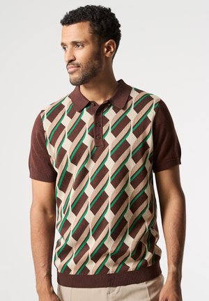 ARE YOU INTO IT - JACQUARD - Polo shirt - dark brown