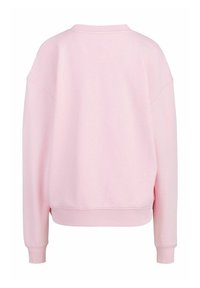 Lichtroze sweatshirt van zacht materiaal, met een ronde hals, verlaagde schouders en ribgebreide boorden en benedenrand voor een ontspannen pasvorm.