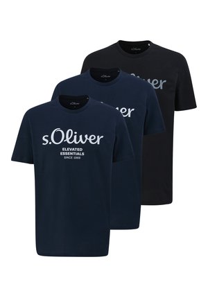 T-shirts print - blau   schwarz