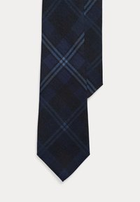 PLAID WOOL CHALLIS TIE - Solmio - navy