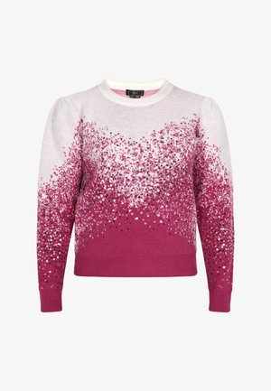 Lyserød gradient sweater med glitrende palietter på brystet og ærmerne. Blødt stof, rund hals, ribbede cuffs og kant.