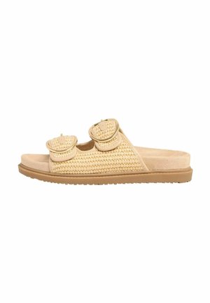 REGULAR FIT-DOUBLE BUCKLE COMFORT - Mules - cream