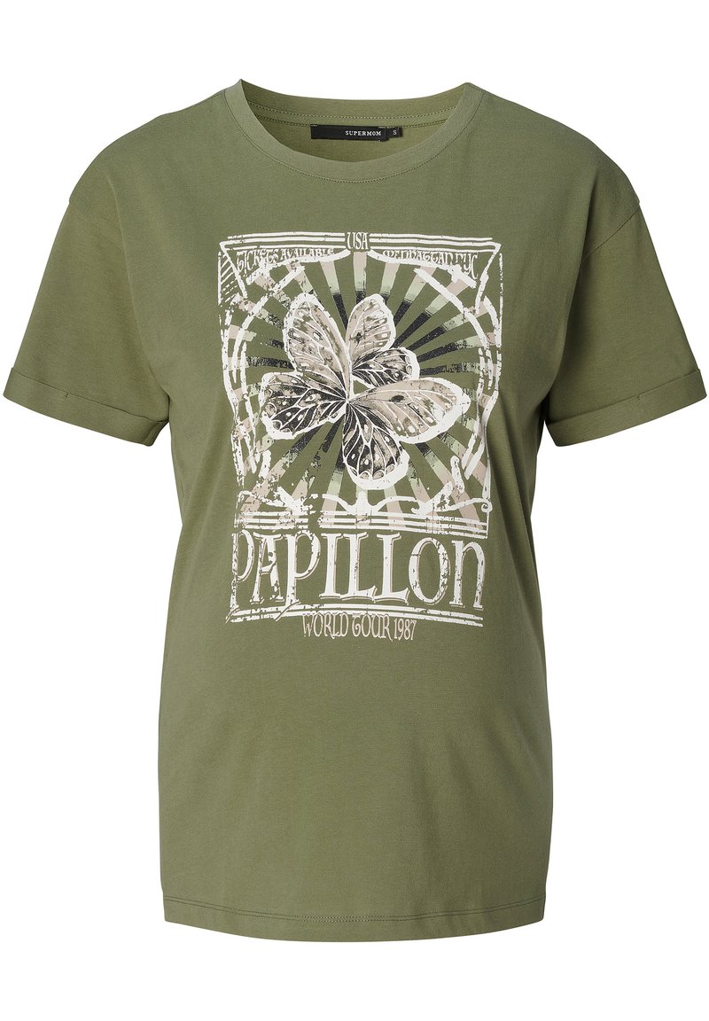Supermom T-shirt print groen