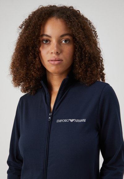 Emporio Armani JACKET PANTS WITH CUFFS - Pijama - blue navy/azul marino ...