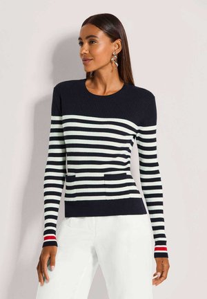 Trui - navy   off-white   red