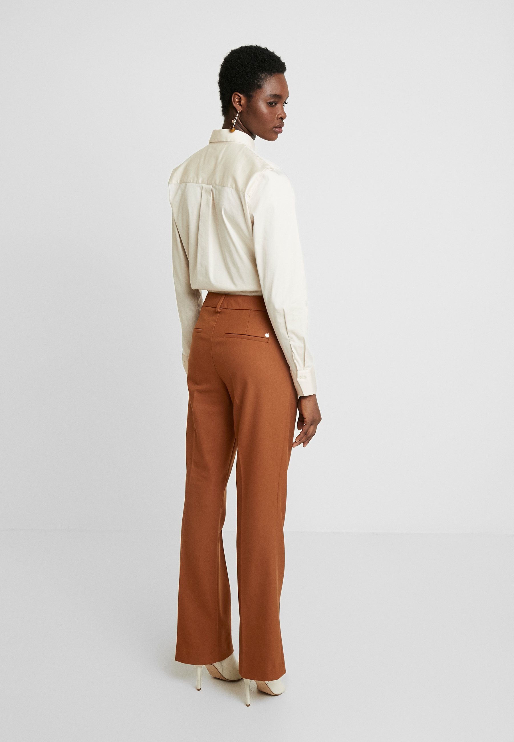 Mos Mosh FARRAH TWIGGY PANT Bukse brown Zalando.no Brown Pant Bukser Med Høyt Liv | MOS MOSH | Slim fit bukser