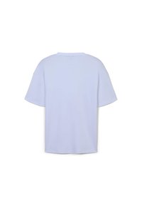 T-shirt a maniche corte azzurro chiaro, vestibilità comoda, realizzato in tessuto morbido, con scollo rotondo e senza cuciture visibili sul retro.