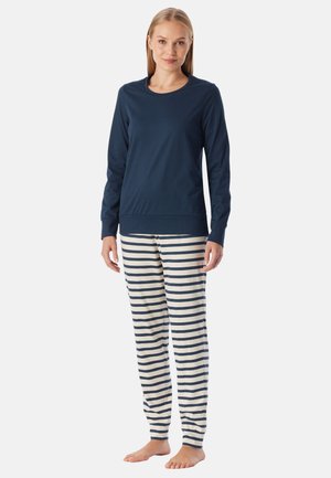 Schiesser, SCHLAFANZUG LANG - CASUAL ESSENTIALS SET - Nachtwäsche Set - blue