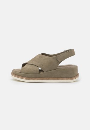 Platform sandals - sage