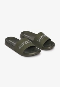 Superdry & Co LUXE LOGO - Badesandaler - army khaki silver