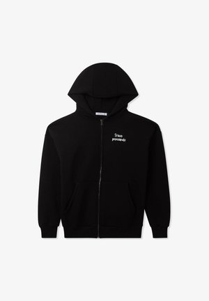 Terranova HOODIE WITH LETTERING - Felpa con zip - nero