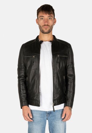 JONES - Leather jacket - black