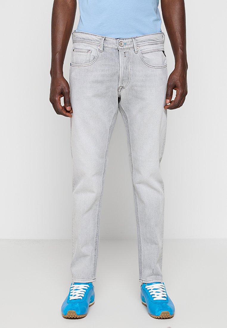 Replay Slim fit jeans lichtgrijs