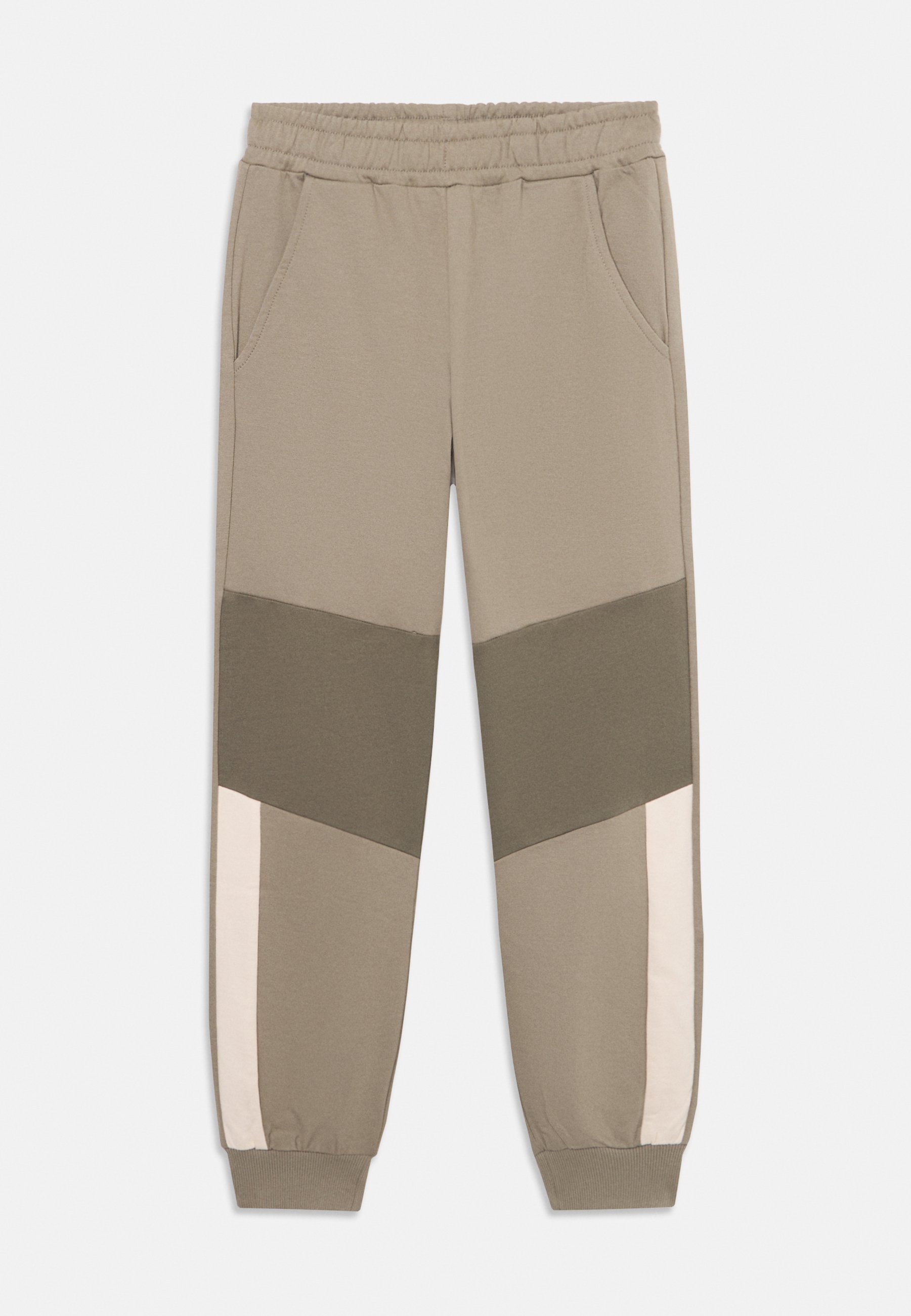 Lindex BLOCKING Tracksuit bottoms light dusty khaki/khaki
