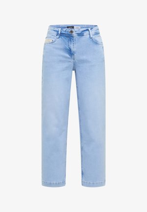 Cecil, 7/8 WIDE LEG JEANS MIT CROCHET-DETAIL - Pernera ancha - light blue random bleached