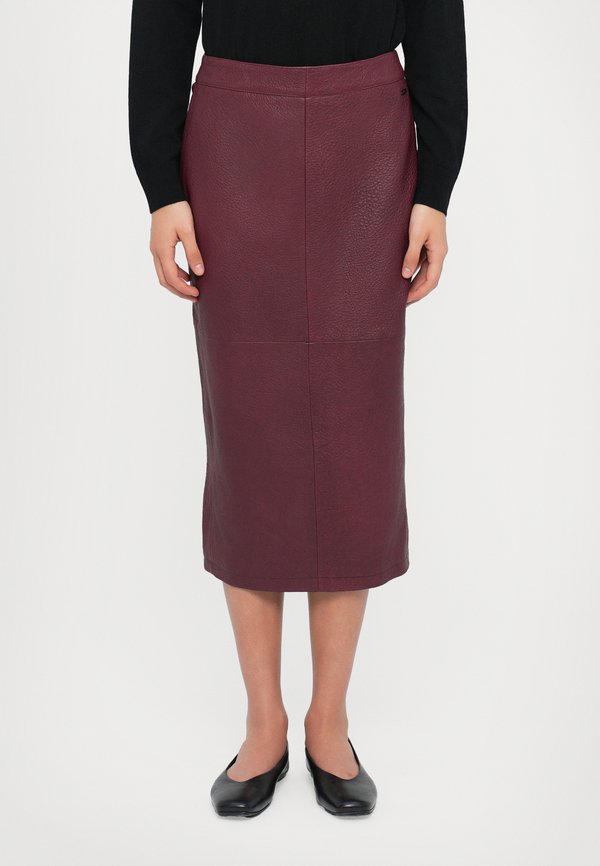 Leather skirt - bordeaux