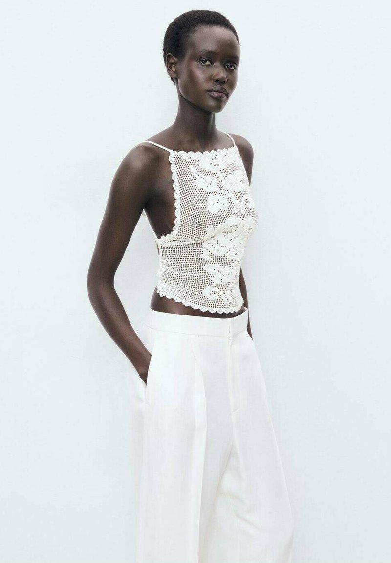 Mango - CROCHET MIT OFFENEM RÜCKEN - Top - off-white, Enlarge