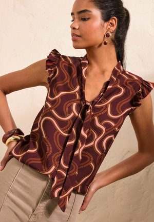 Friends Like These, SLEEVELESS TIE NECK BLOUSE - Bluse - red swirl print