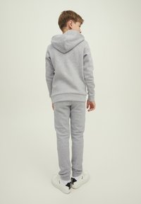 Jack & Jones Junior JJECORP OLD LOGO - Felpa con cappuccio - light grey melange