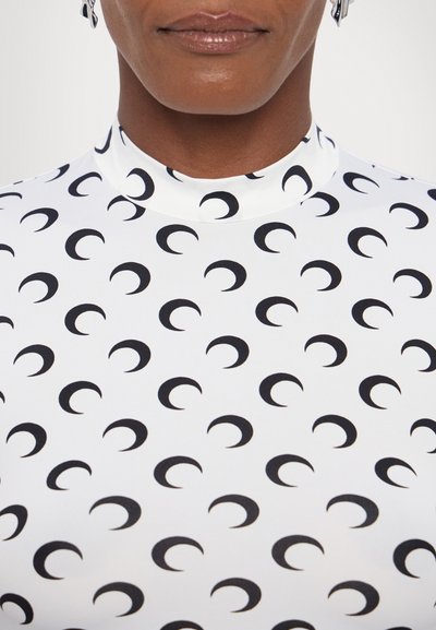 MARINE SERRE MOON PRINTED SECOND SKIN HIGH NECK - Long sleeved top - optical white