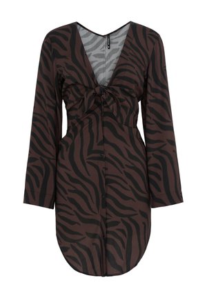 WRSTBHVR, WRSTBHVR DRESS TAKI DRESS - Blousejurk - chocolate brown zebra