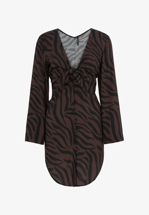 WRSTBHVR, WRSTBHVR DRESS TAKI DRESS - Blousejurk - chocolate brown zebra