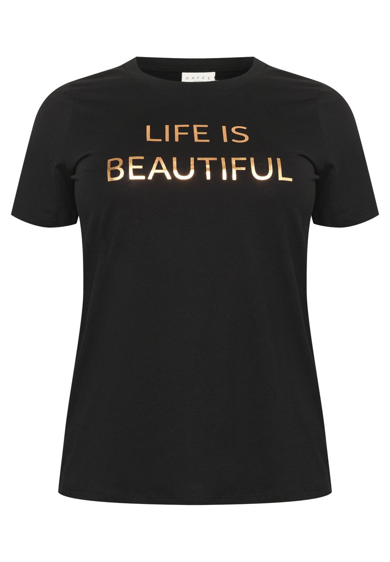 Kaffe Curve T-shirt print zwart Kaffe Curve T-shirt print zwart
