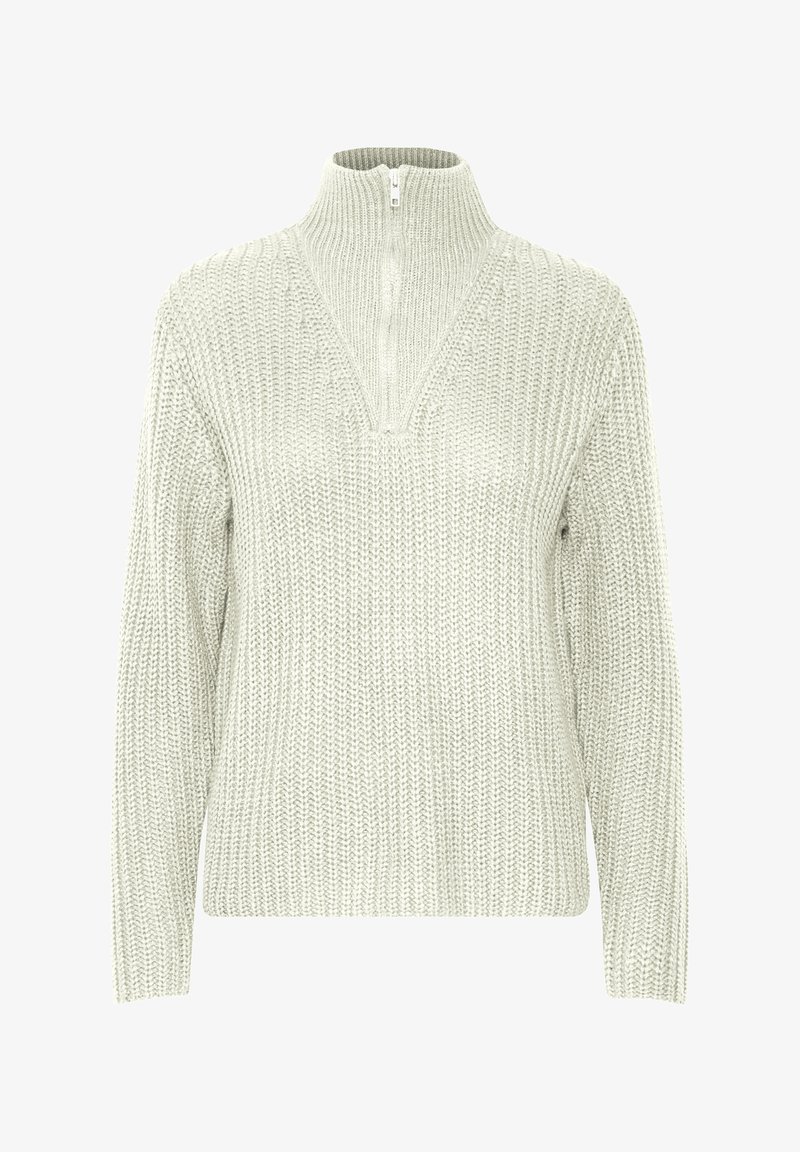 b.young TROYER REISSVERSCHLUSS - Strickpullover - weiß
