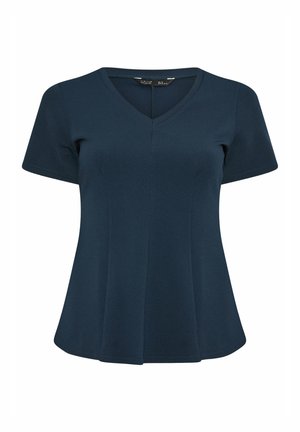 Yours Clothing, WOMEN'S PEPLUM TOPS - T-SHIRT/TOP - T-shirts basic - navy