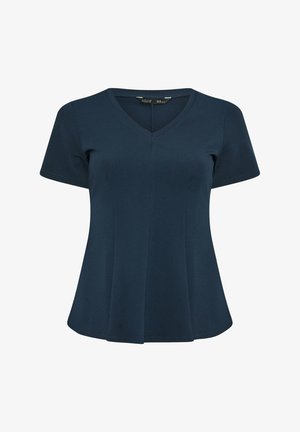 Yours Clothing, WOMEN'S PEPLUM TOPS - T-SHIRT/TOP - T-shirt basic - navy