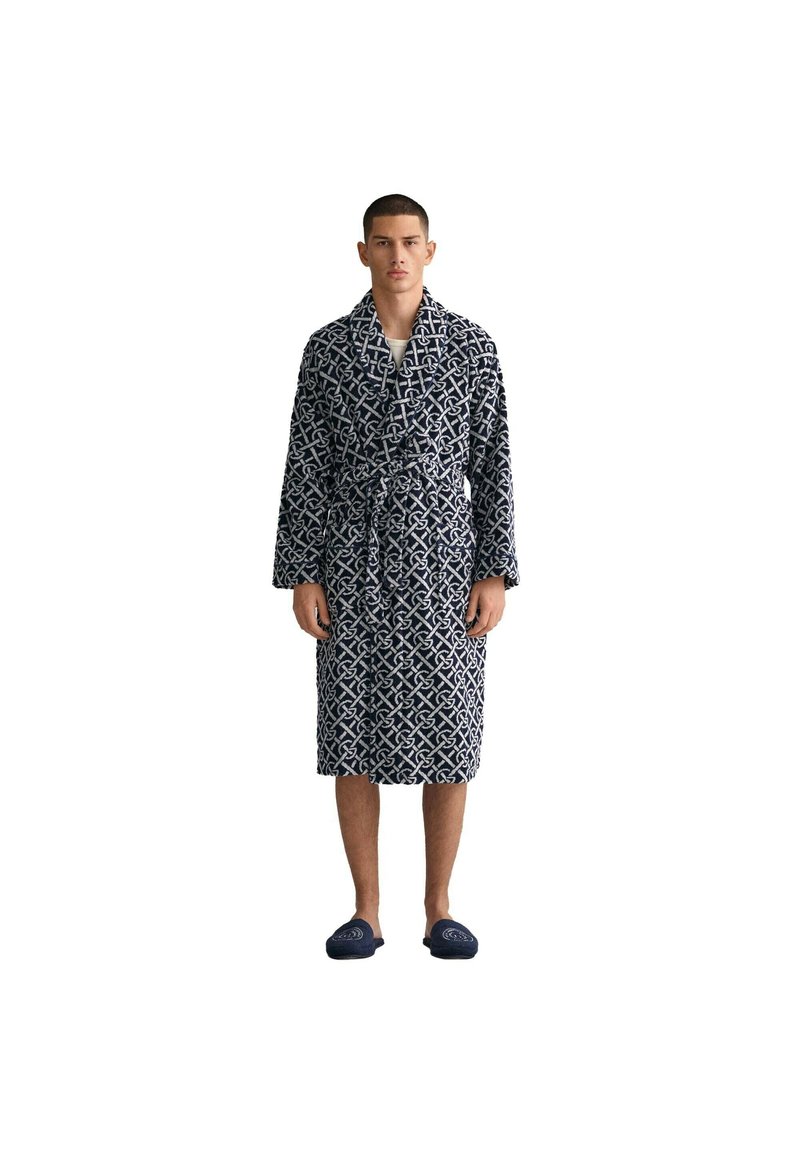 GANT UNISEX PATTERN ROBE FROTTEEVELOURS - Albornoz - blau