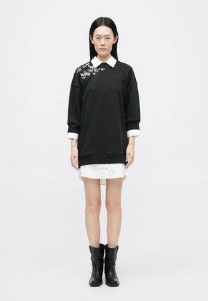 SHRUNKEN IVY JUSTINA DRESS - Shirt dress - black/silver-coloured