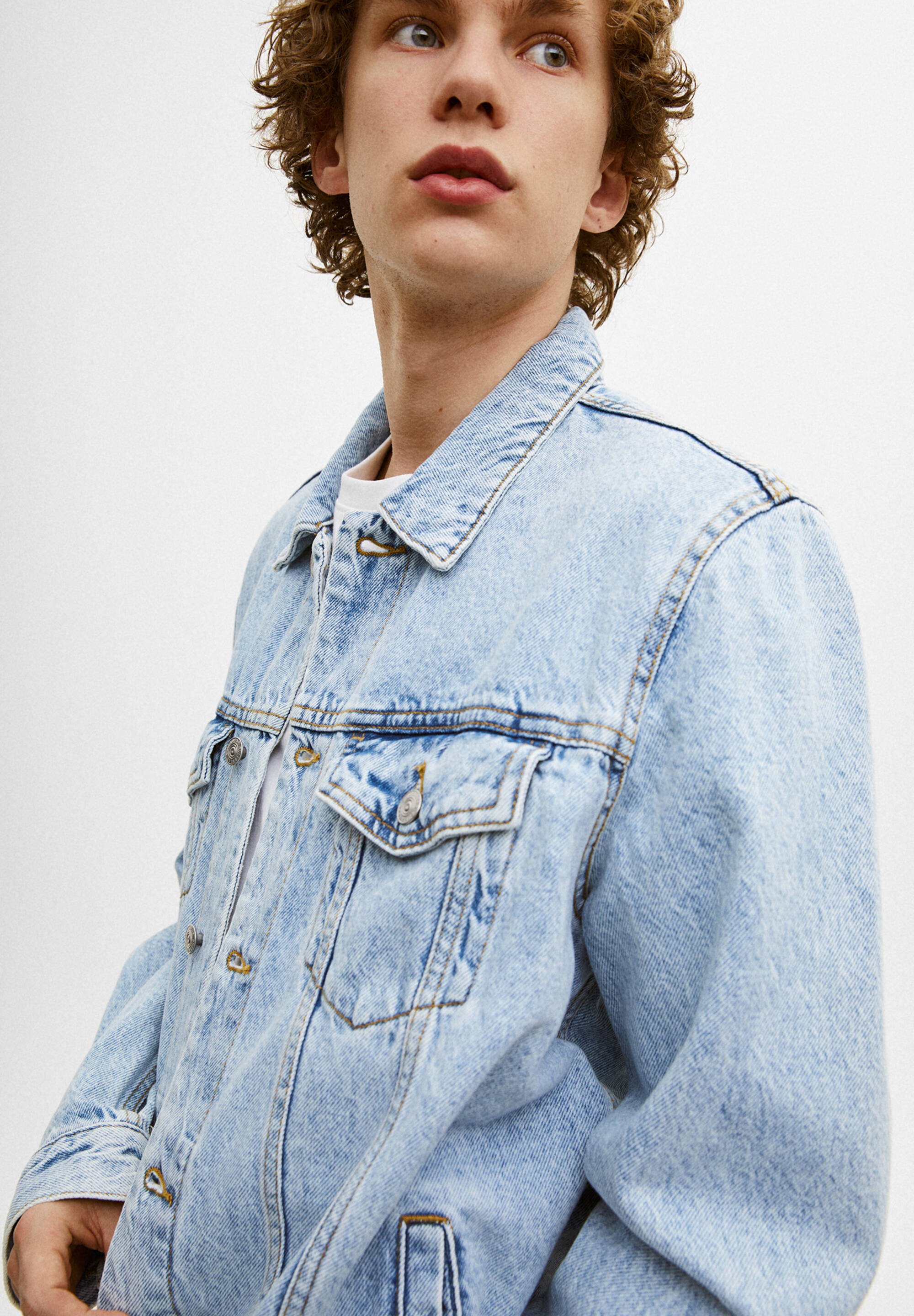 PULL\u0026BEAR BASIC - Denim jacket - stone 