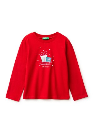 WITH GLITTERY PRINT , - Longsleeve - red