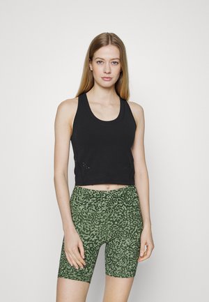 SHANTI LASER CUT CROP TANK - Top - black