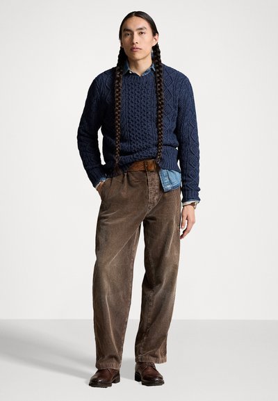 Polo Ralph Lauren THE ICONIC FISHERMAN'S JUMPER - Pulover - navy combo