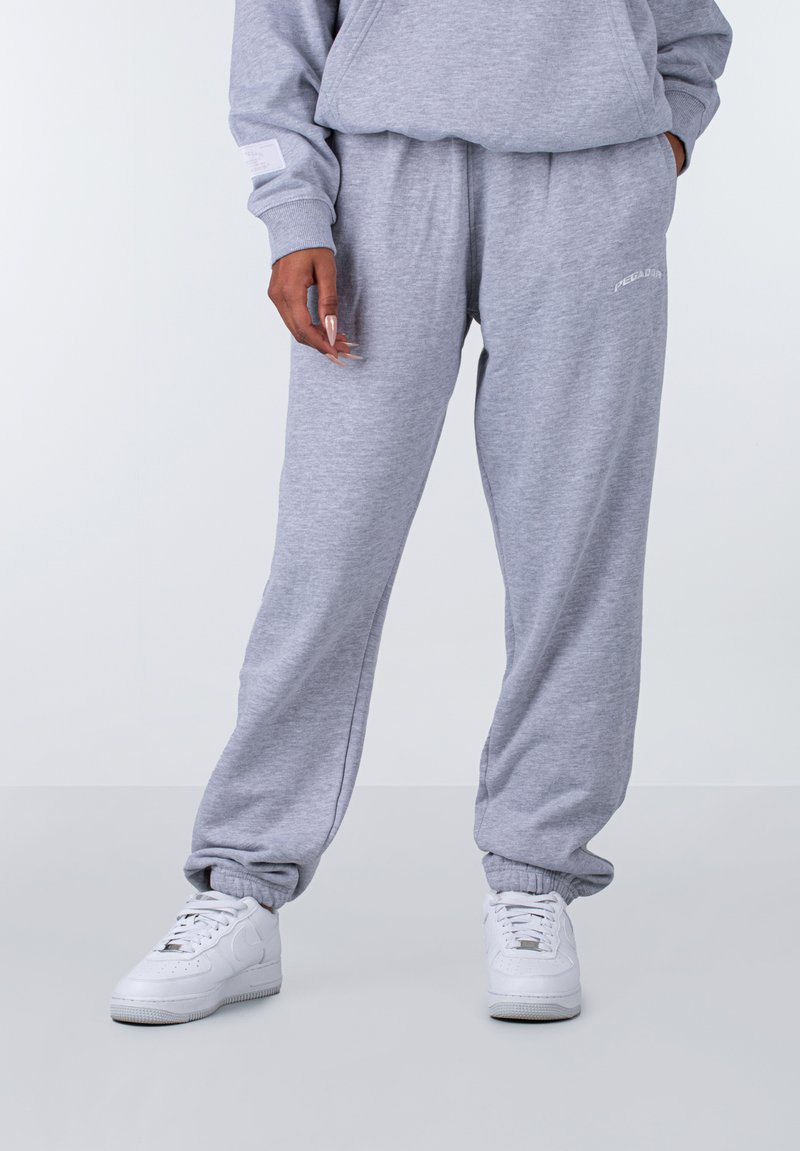 Pegador DURWARD HIGH WAISTED Tracksuit bottoms grey melange/light