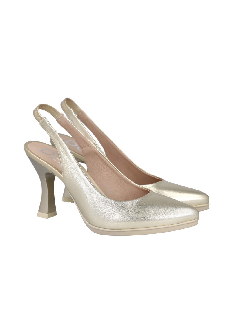 Desireé Shoes SAMI DE TOTAL FLEX COMFOR Tacones platino/dorado