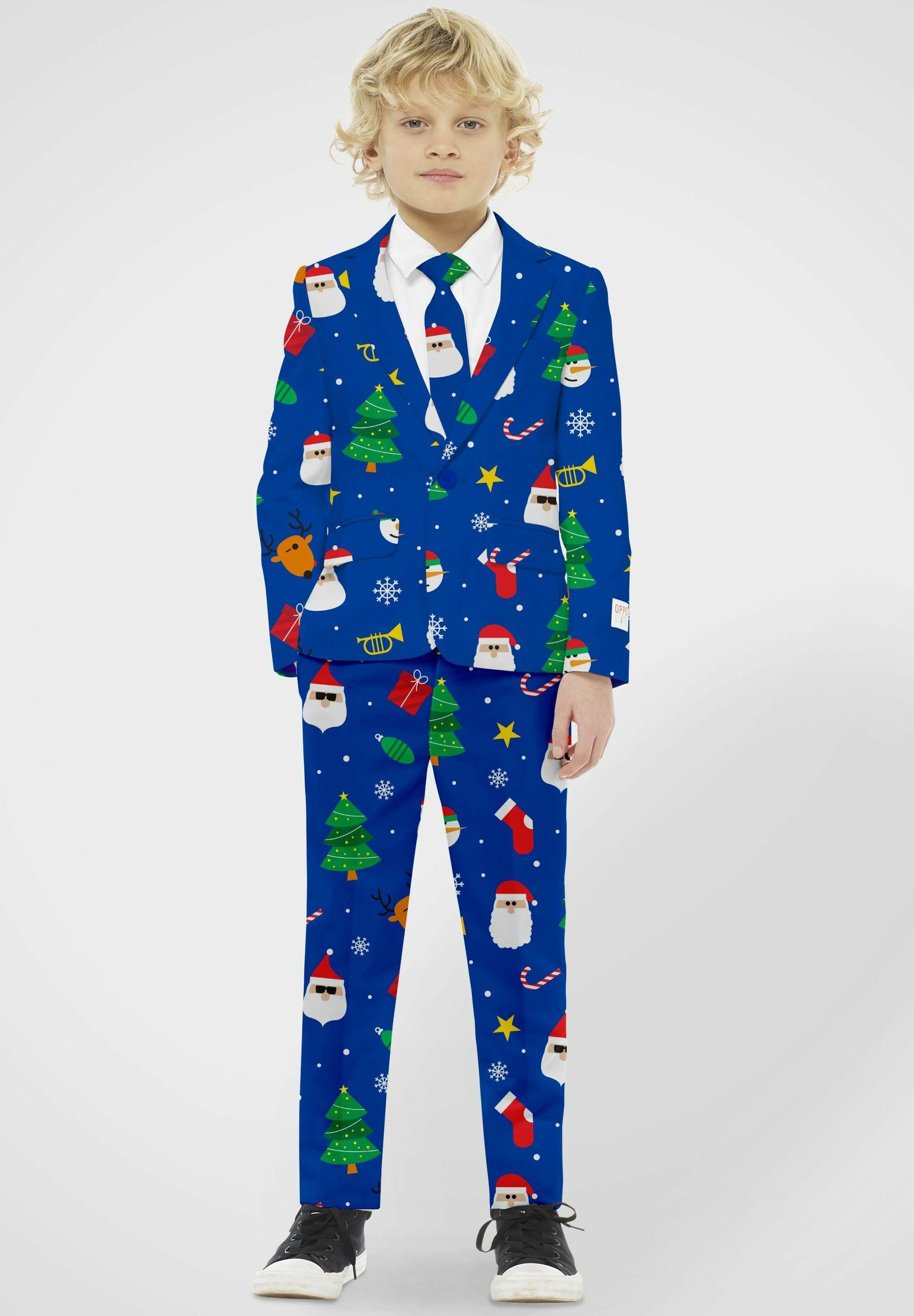 Opposuits Partyanzug Roter Samt Deluxe Anzug - Santa Weihnachtskostüm, Eleganter Smoking Anzug Für Gediegene Weihnachtsmänner