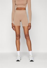 Even&Odd active MID RISE SEAMLESS CYCLING SHORTS WITH RIBBED WAISTBAND
 - Tights - dark brown