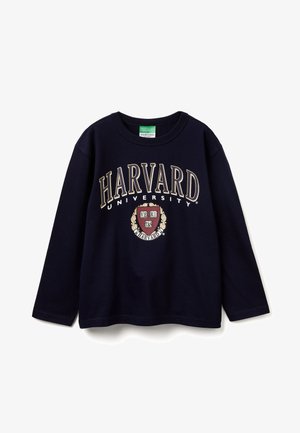 Dunkelblaues Langarm-Sweatshirt mit "HARVARD UNIVERSITY" in Gold und einem Schildlogo darunter. Aus Baumwolle, mit Rundhalsausschnitt.