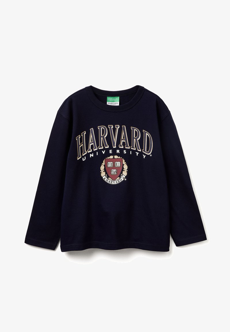 Dunkelblaues Langarm-Sweatshirt mit "HARVARD UNIVERSITY" in Gold und einem Schildlogo darunter. Aus Baumwolle, mit Rundhalsausschnitt.