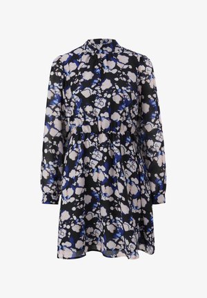 QS, SEMITRANSPARENTES MIT RAFFUNG - Day dress - schwarz