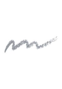 Tratto di matita argento su sfondo bianco, che presenta una linea zigzag texturizzata con spessori variabili, realizzata con un materiale metallizzato morbido.
