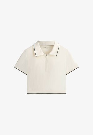 OYSHO, SEAMLESS CONTRAST SHORT-SLEEVED POLO SHIRT - Polo - white
